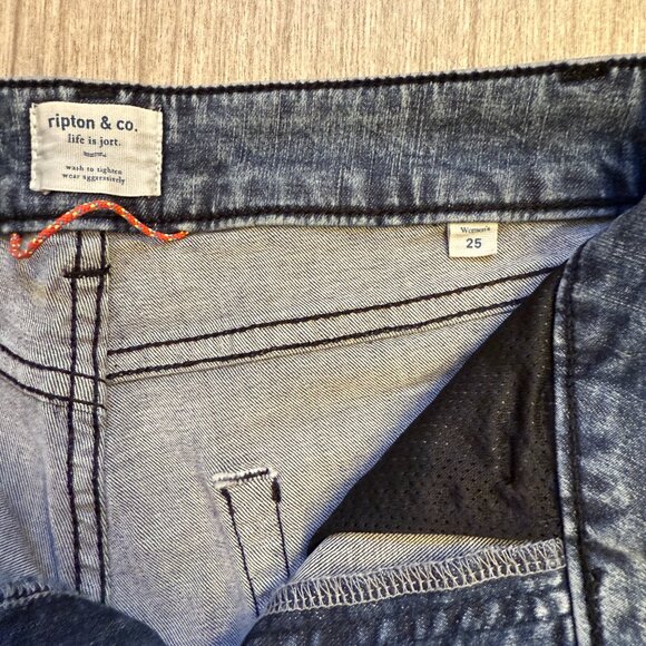 Ripton Black Acid Cutoff Jean Shorts (Jorts), Women's 25 - Picture 2 of 6